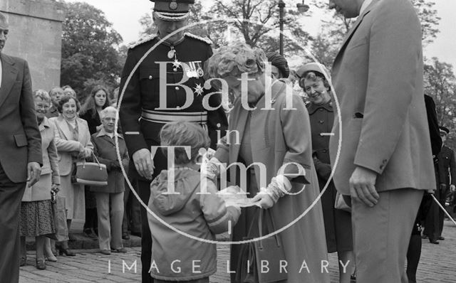 The Queen Mother visiting Bath 1979