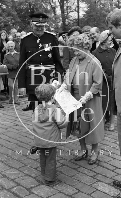 The Queen Mother visiting Bath 1979