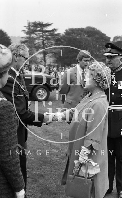 The Queen Mother visiting Bath 1979