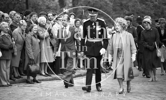 The Queen Mother visiting Bath 1979