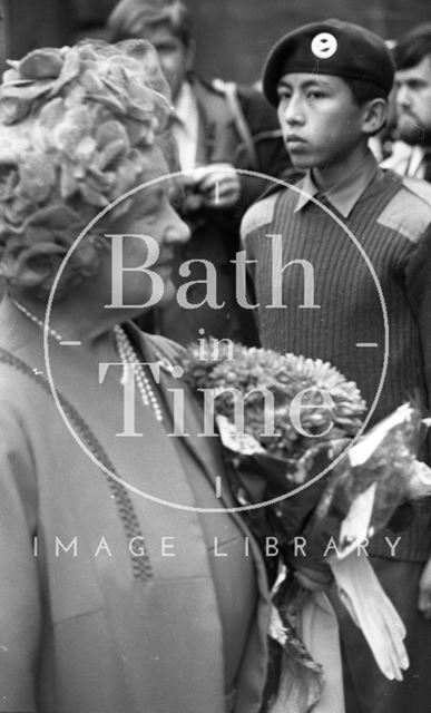 The Queen Mother visiting Bath 1979