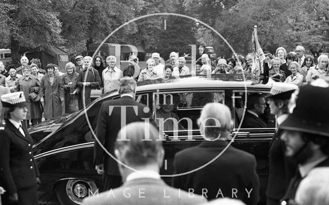 The Queen Mother visiting Bath 1979