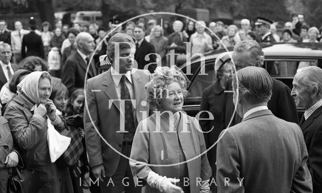 The Queen Mother visiting Bath 1979