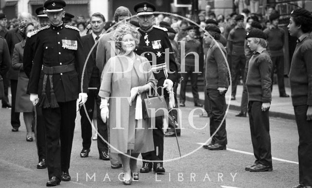 The Queen Mother visiting Bath 1979