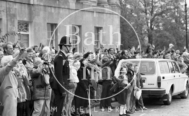 The Queen Mother visiting Bath 1979