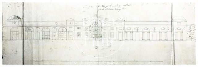 Elevation of shops on south side of Pulteney Bridge, Bath c.1770