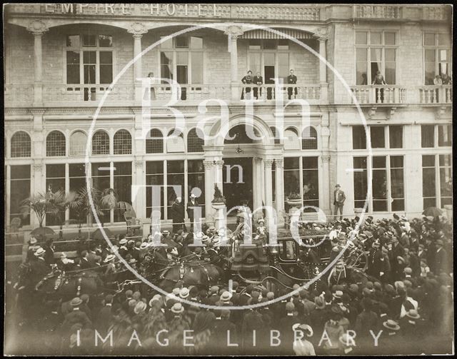 The Lord Mayor of London leaving the Empire Hotel, Bath 1902