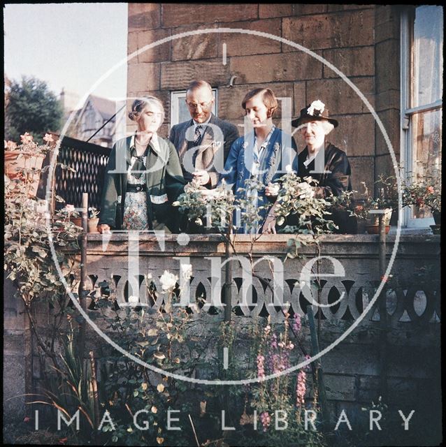 Family Group in the garden of the photographer in Shakespeare Avenue, Bath 1955