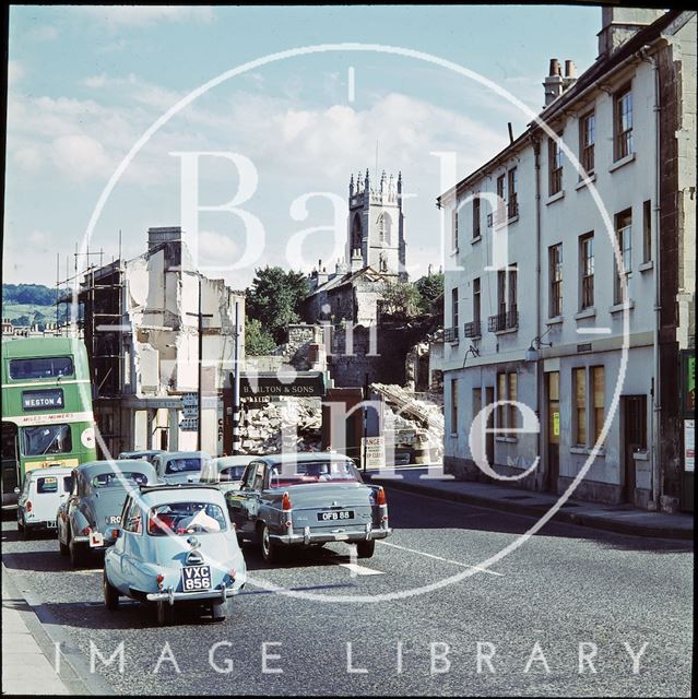 Two way traffic on Claverton Street, Bath c.1971