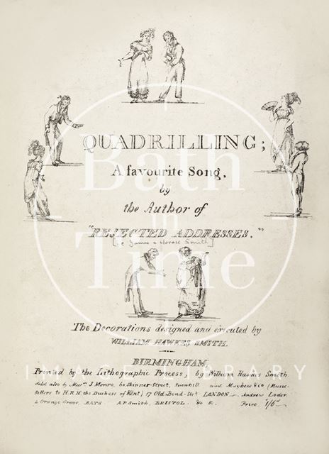 Quadrilling; a favourite song by the Author of Rejected Address. With dancing illustrations 1822