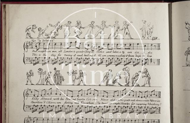 Quadrilling; a favourite song by the Author of Rejected Address. With dancing illustrations 1822