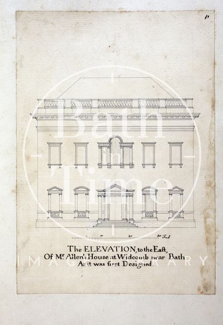 The Elevation to the East of Mr. Allen's House at Widcombe near Bath c.1737