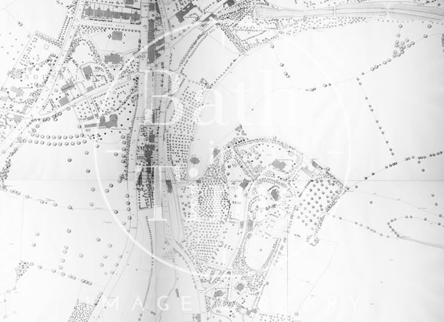 Consolidated extract from the 1:500 OS map of Entry Hill and Lyncombe Vale, Bath 1885