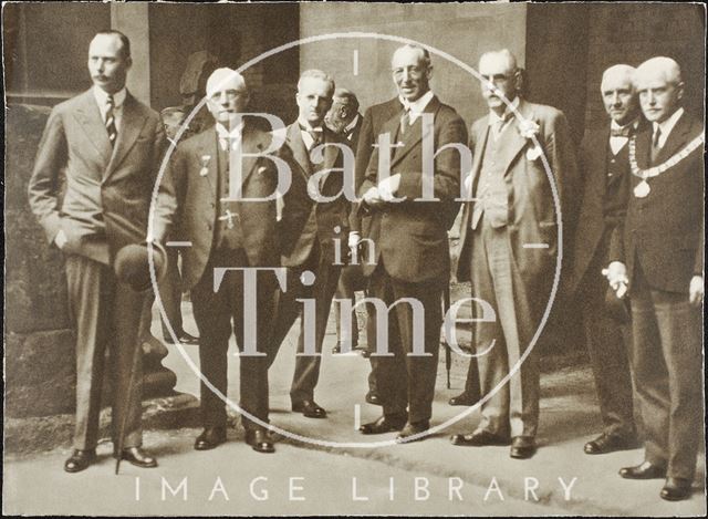 Duke of Gloucester visiting the Roman Baths, Bath 1931