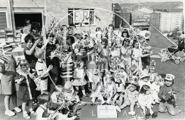 A Silver Jubilee Street Party at an unidentified location in Bath 1977