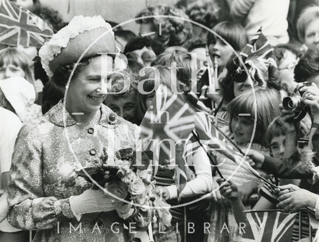 The Queen on walkabout in Bath 1977