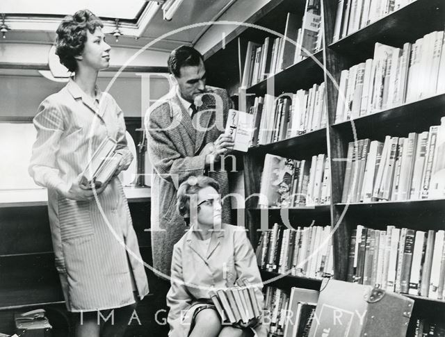 Stocking up Bath's mobile library 1967