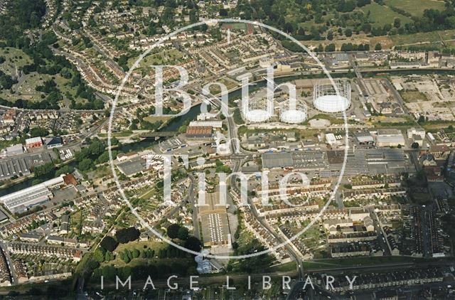 Aerial view of the Oldfield Park and Lower Weston area, Bath 1993