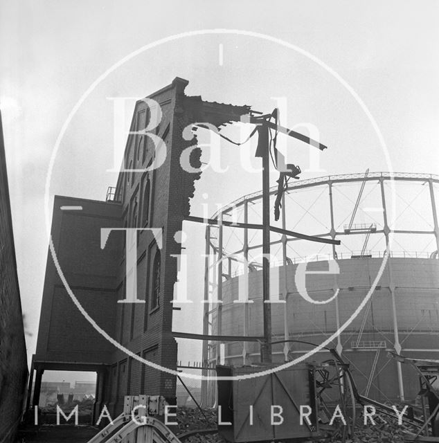 The demolition of Bath's gasworks, Lower Weston 1972