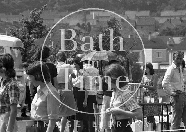 Spectators at the Somervale School Sports Day, Midsomer Norton, Somerset 1976