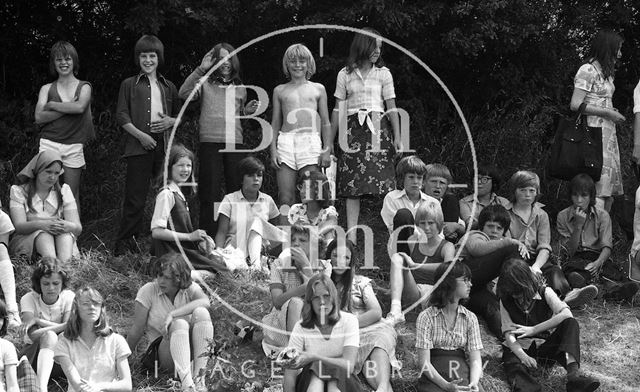 Spectators at the Somervale School Sports Day, Midsomer Norton, Somerset 1976