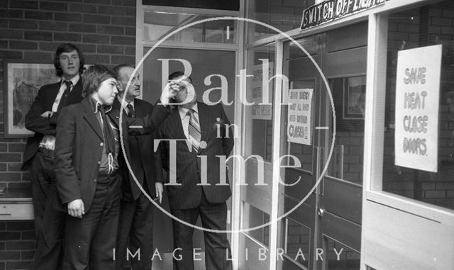 The Avon Watchdog Committee look around Somervale School, Midsomer Norton, Somerset 1976