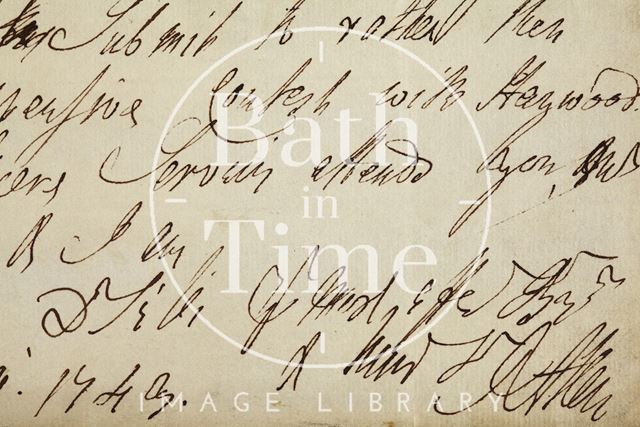 Detail of a letter from Ralph Allen to his sister 1743