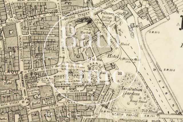 The Orange Grove area, Bath 1:2,500 OS map 1904 - detail