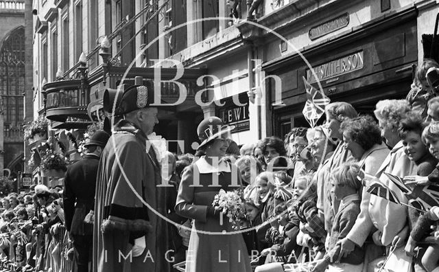 Queen Elizabeth and Prince Philip during their visit to Bath for Monarchy 1000 1973