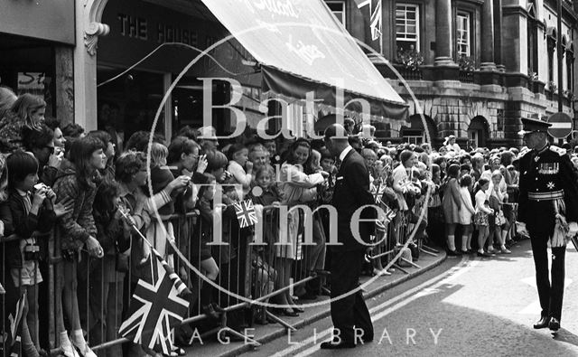 Queen Elizabeth and Prince Philip during their visit to Bath for Monarchy 1000 1973