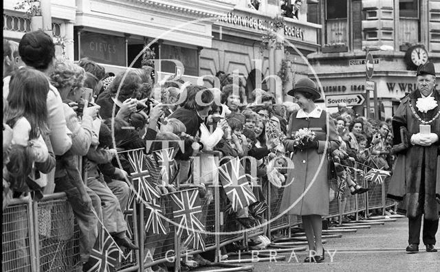 Queen Elizabeth and Prince Philip during their visit to Bath for Monarchy 1000 1973