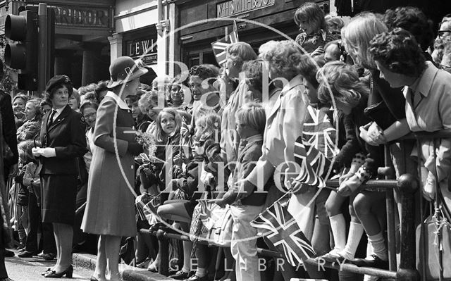 Queen Elizabeth and Prince Philip during their visit to Bath for Monarchy 1000 1973