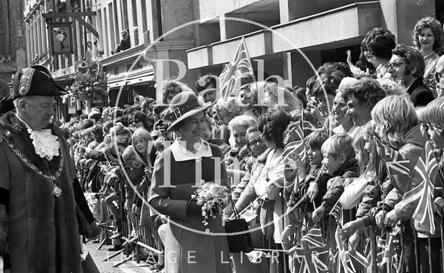 Queen Elizabeth and Prince Philip during their visit to Bath for Monarchy 1000 1973