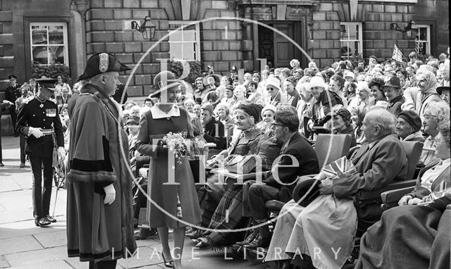 Queen Elizabeth and Prince Philip during their visit to Bath for Monarchy 1000 1973