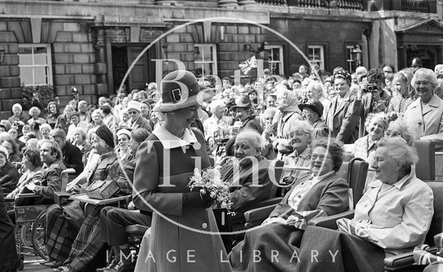 Queen Elizabeth and Prince Philip during their visit to Bath for Monarchy 1000 1973