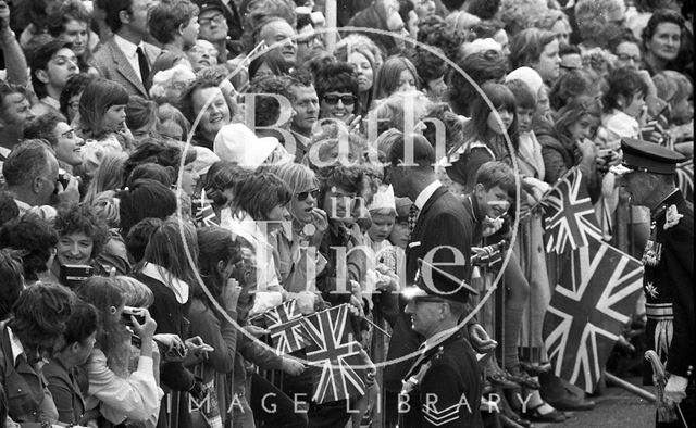 Queen Elizabeth and Prince Philip during their visit to Bath for Monarchy 1000 1973