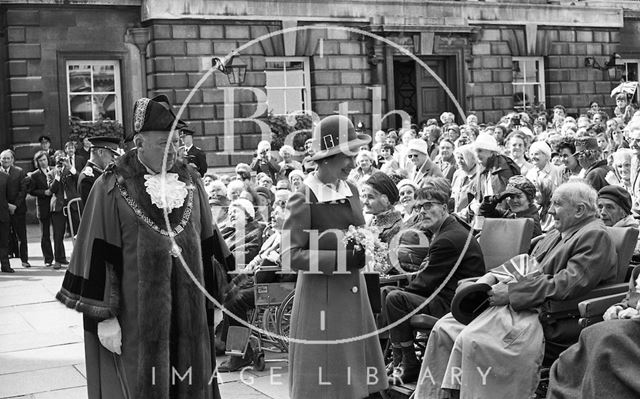 Queen Elizabeth and Prince Philip during their visit to Bath for Monarchy 1000 1973