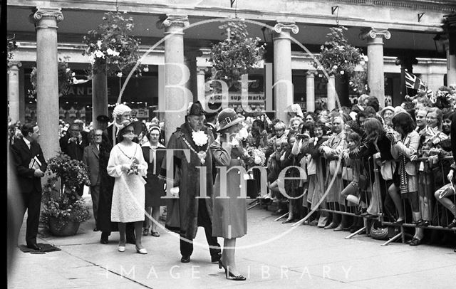 Queen Elizabeth and Prince Philip during their visit to Bath for Monarchy 1000 1973