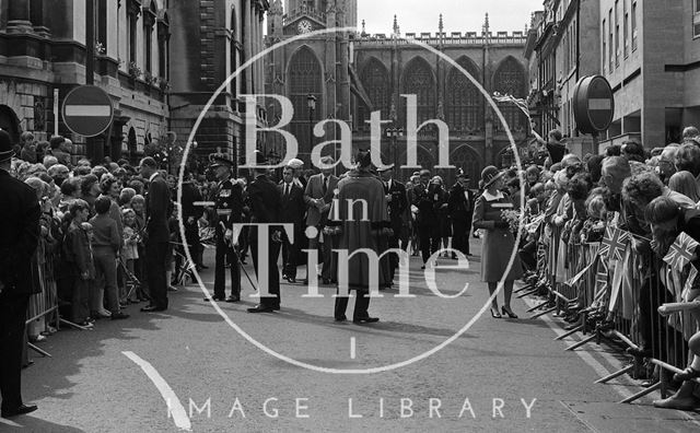 Queen Elizabeth and Prince Philip during their visit to Bath for Monarchy 1000 1973