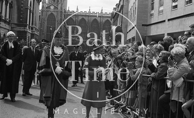 Queen Elizabeth and Prince Philip during their visit to Bath for Monarchy 1000 1973