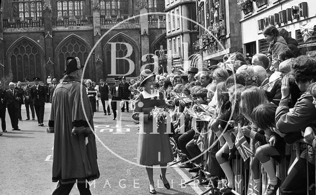 Queen Elizabeth and Prince Philip during their visit to Bath for Monarchy 1000 1973