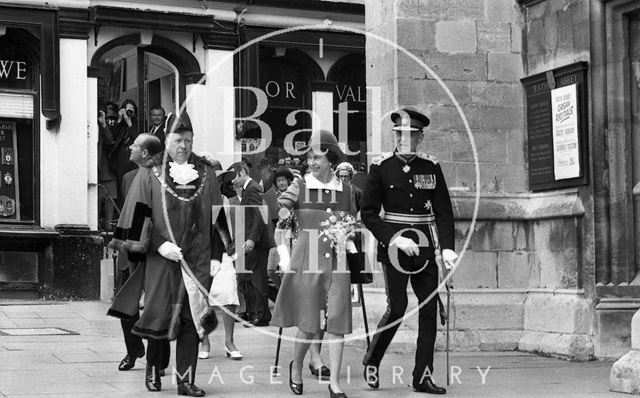 Queen Elizabeth and Prince Philip during their visit to Bath for Monarchy 1000 1973