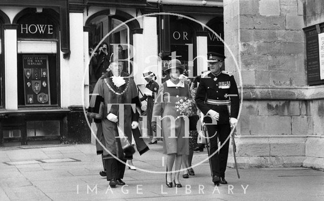 Queen Elizabeth and Prince Philip during their visit to Bath for Monarchy 1000 1973