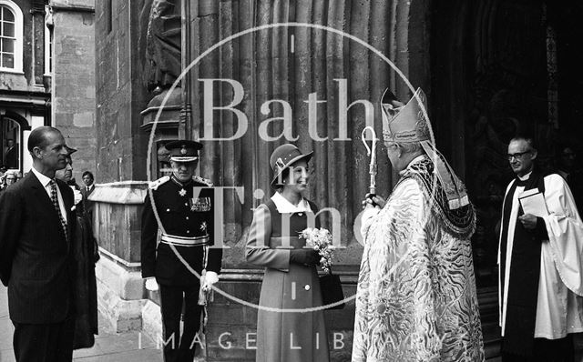 Queen Elizabeth and Prince Philip during their visit to Bath for Monarchy 1000 1973