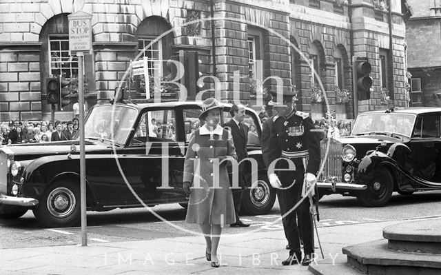 Queen Elizabeth and Prince Philip during their visit to Bath for Monarchy 1000 1973