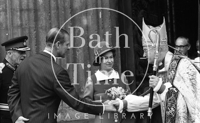 Queen Elizabeth and Prince Philip during their visit to Bath for Monarchy 1000 1973