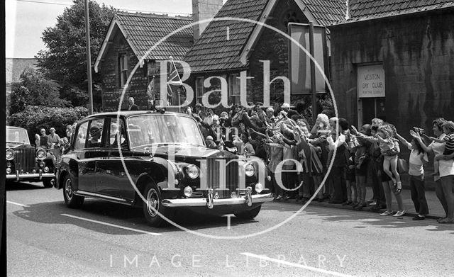 Queen Elizabeth and Prince Philip during their visit to Bath for Monarchy 1000 1973