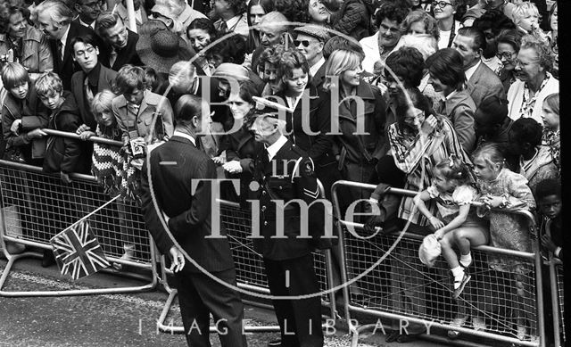 Queen Elizabeth and Prince Philip during their visit to Bath for Monarchy 1000 1973