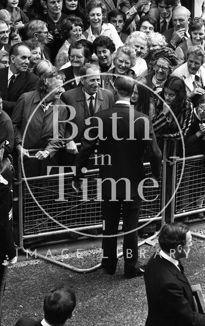 Queen Elizabeth and Prince Philip during their visit to Bath for Monarchy 1000 1973