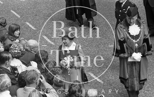 Queen Elizabeth and Prince Philip during their visit to Bath for Monarchy 1000 1973